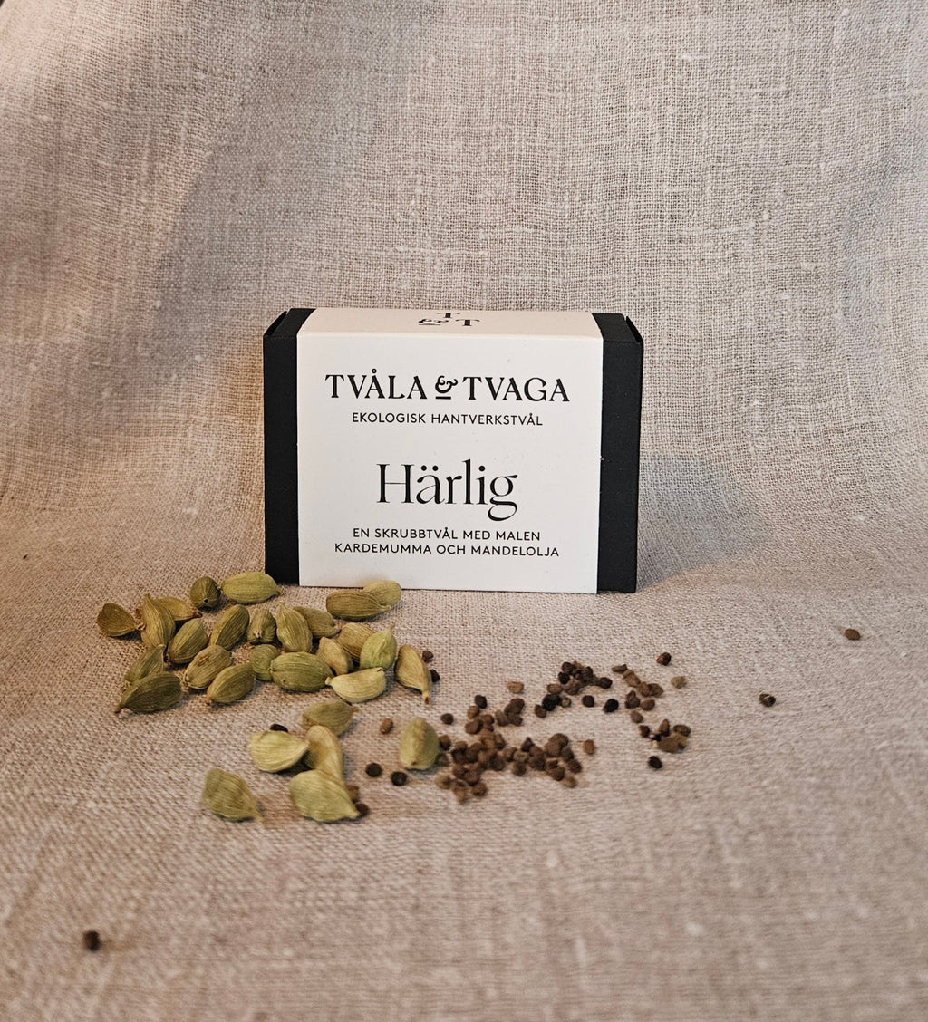 HÄRLIG kardemummatvål med skrubbeffekt - Vindpust Butik